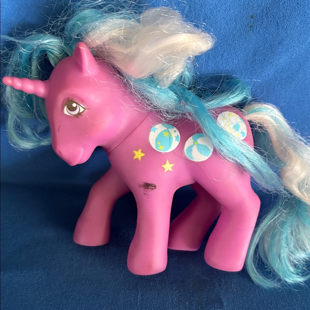 My Little Pony 1985 G1 Beach Ball Sunshine MLP Unicorn Purple - Picture 1 of 1